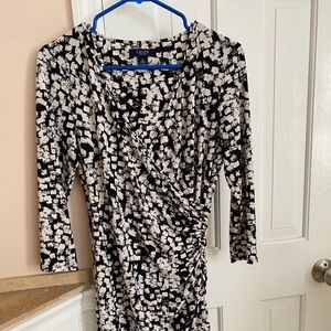 Black and White Chaps Ralph Lauren wrap dress